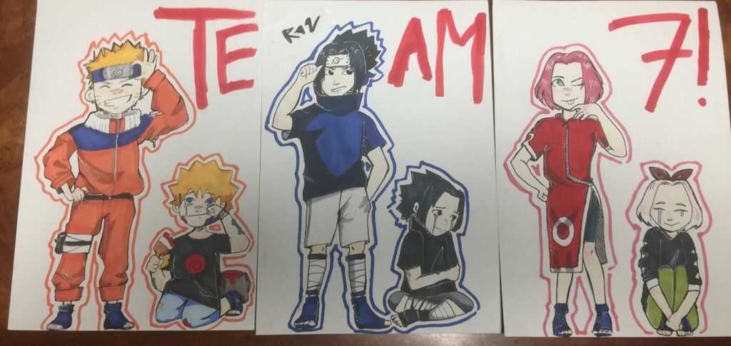 team 7 flashback drawing naruto amino