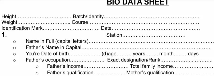 How To Fill PMA Long Course ISSB Bio Data Form