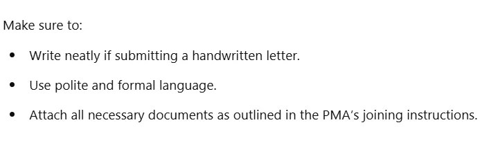 PMA Joining Letter