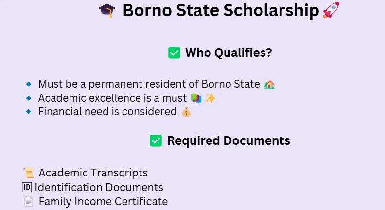 borno state sholarship registration requirements
