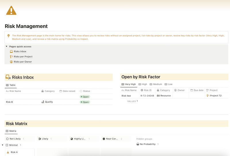 Project Management Notion Template Pmbeam - Download Stunning Dark Background | HD