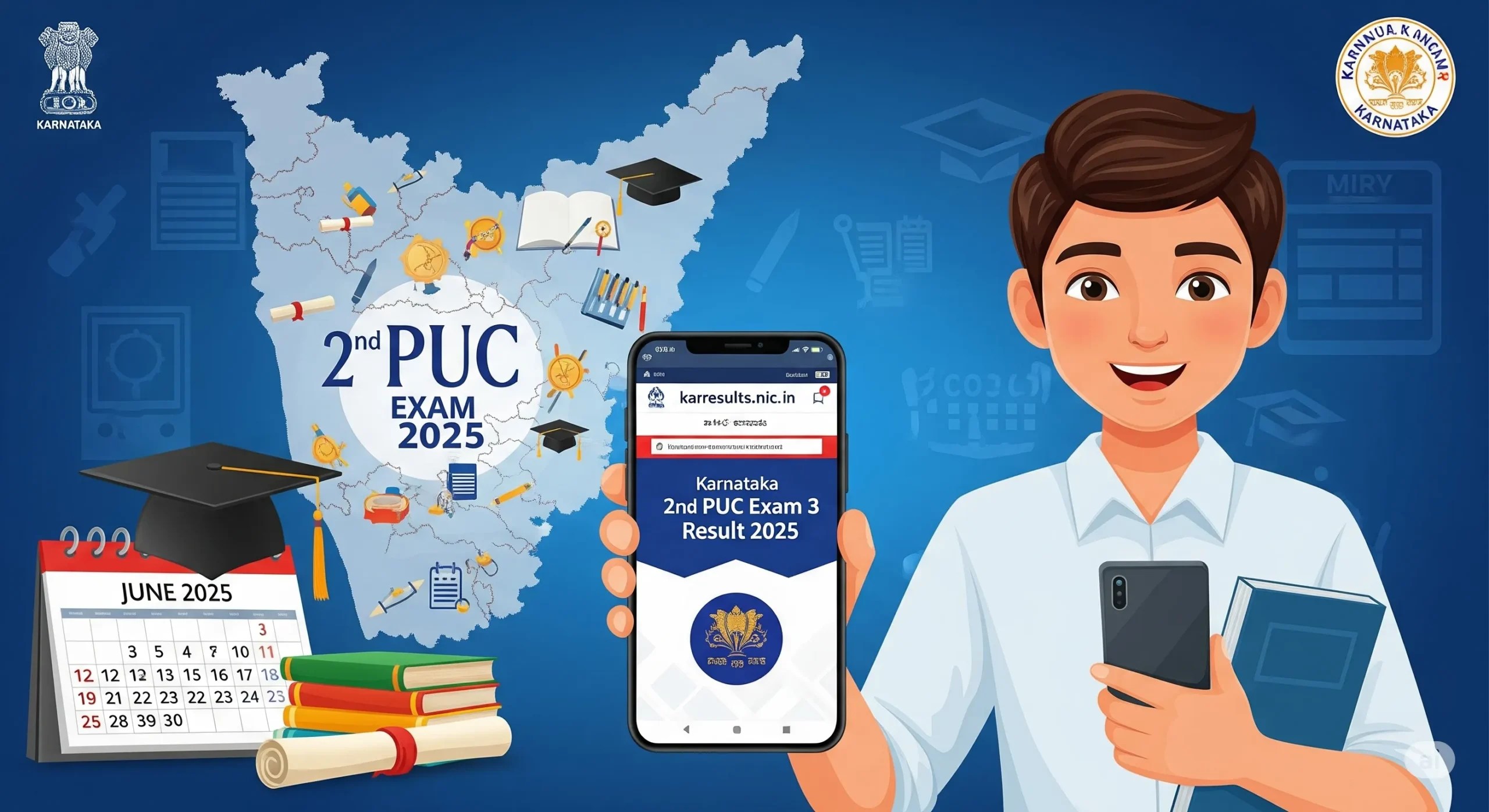 Karnataka 2nd PUC Exam 3 Result 2025