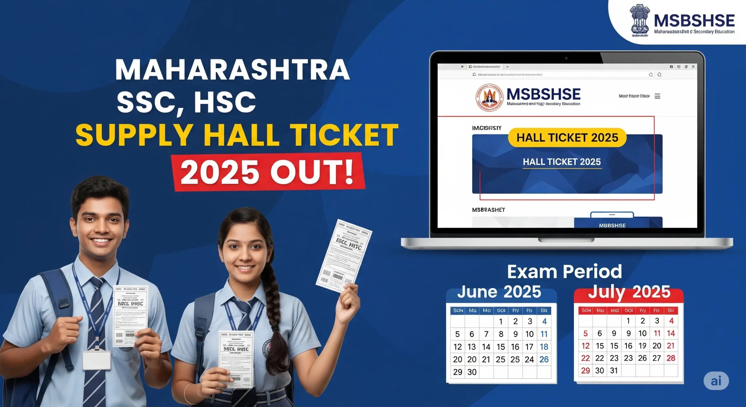 Maharashtra SSC, HSC Supply Hall Ticket 2025 OUT