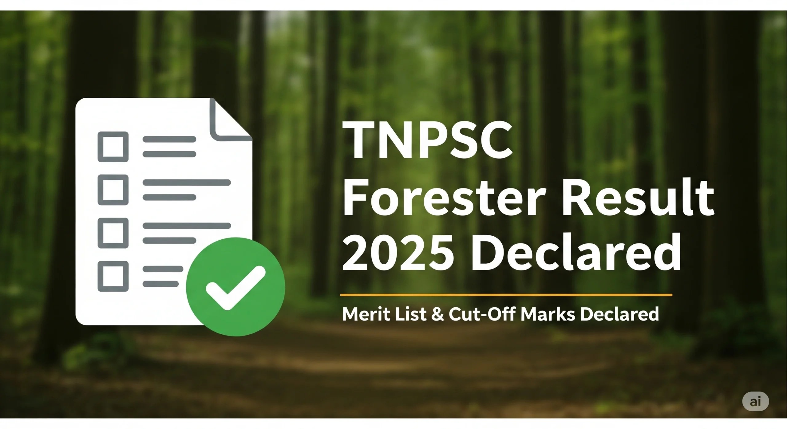 TNPSC Forester Result 2025