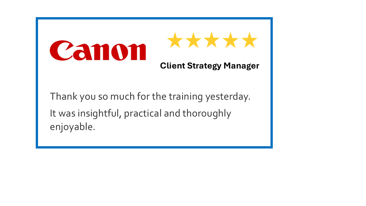 Testimonial from Canon about a training event