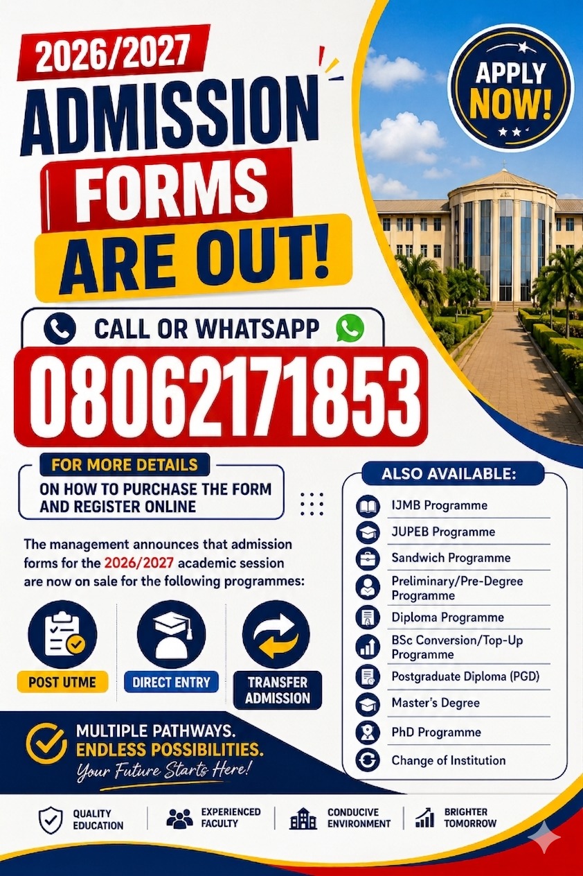 (2026/2027) Madonna University, Okija Application Form is out. CALL 0806217