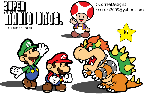Super mario ice flower greeting card vector. Super Mario Vector Pack Free Vector Download It Now