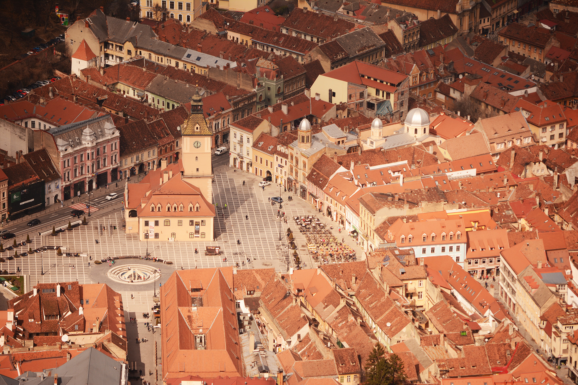 Brașov- Main Square seen from the Tâmpa