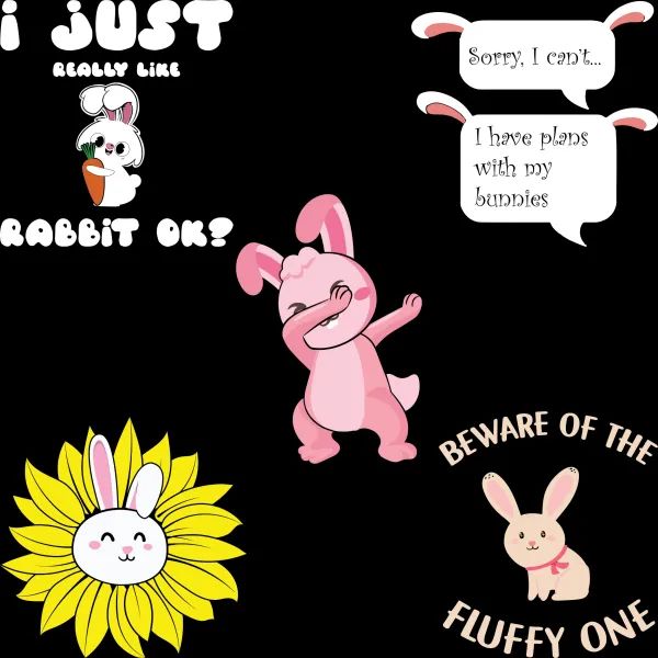 60 Rabbit Designs Bundle Podbundle Digital - Premium Space Art Gallery - High Resolution