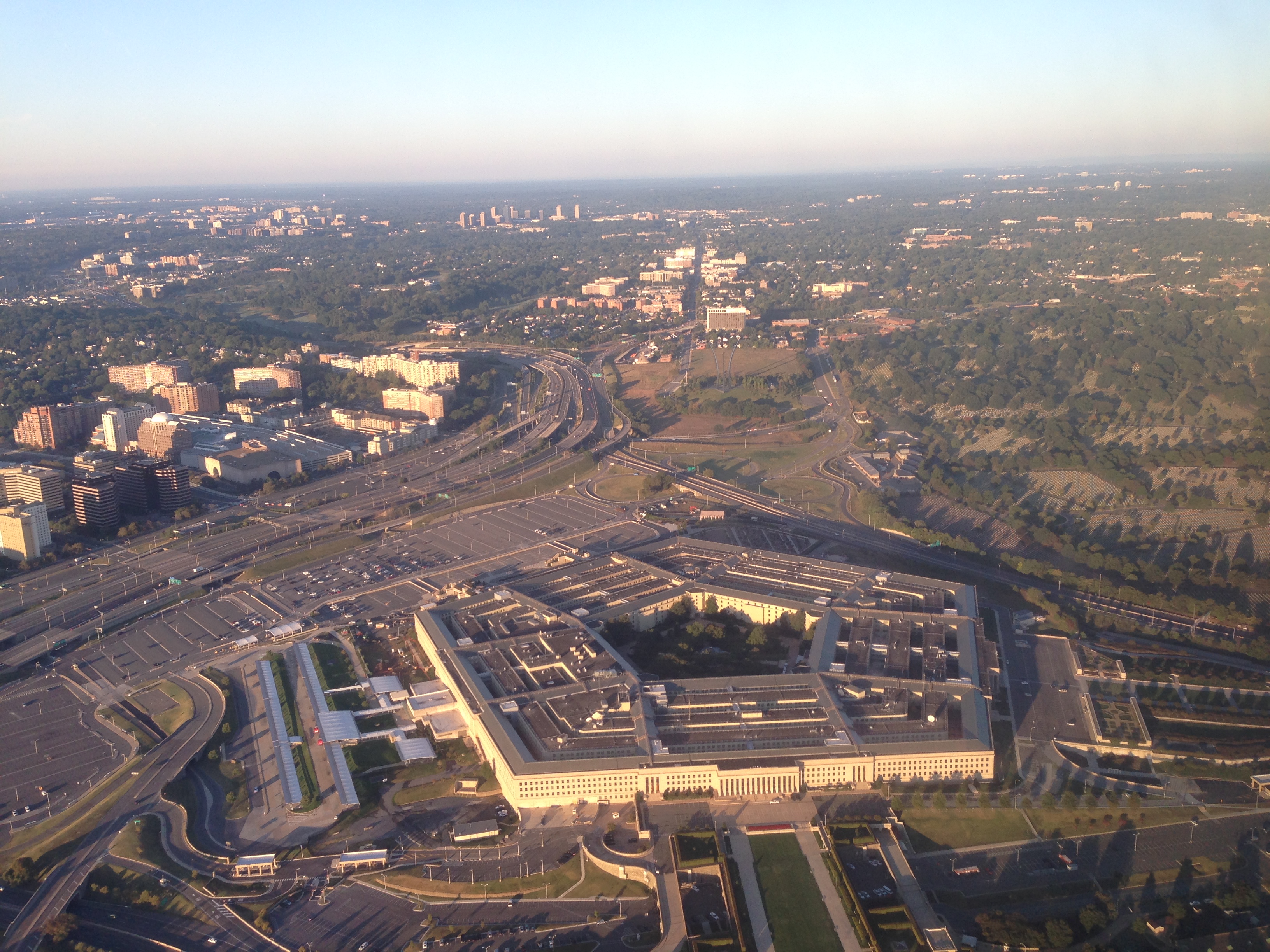 The Pentagon upon takeoff from DCA