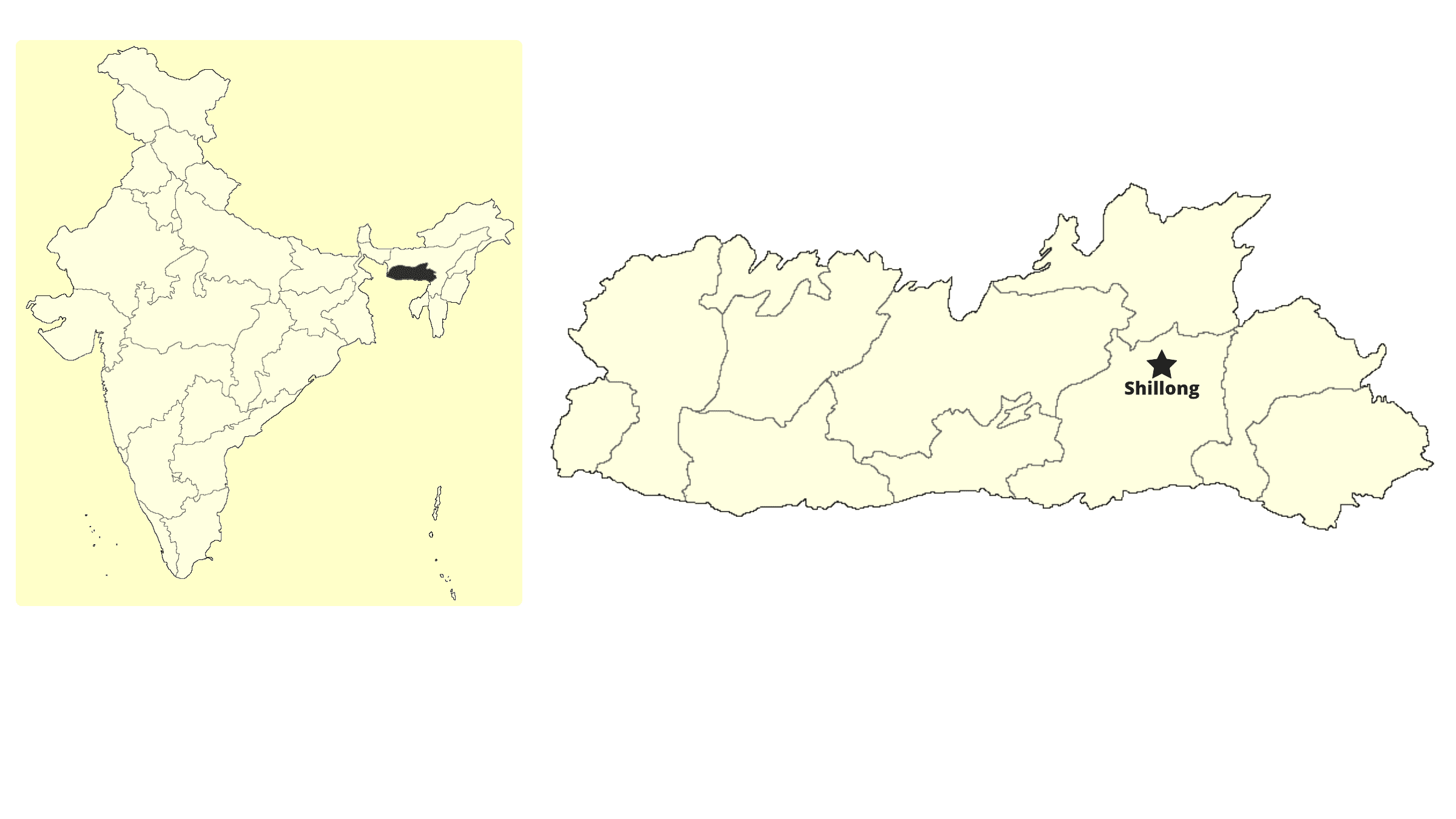 Meghalaya Map with Capital and location