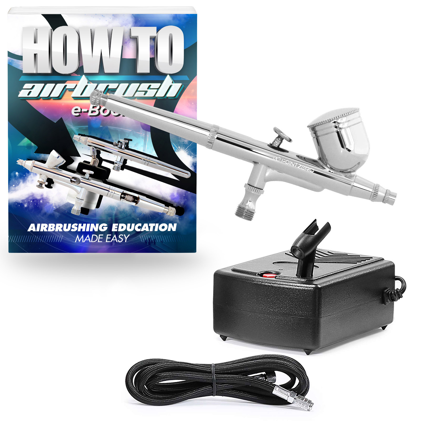 PointZero Multi-purpose Dual-action Airbrush Set - Mini Compressor