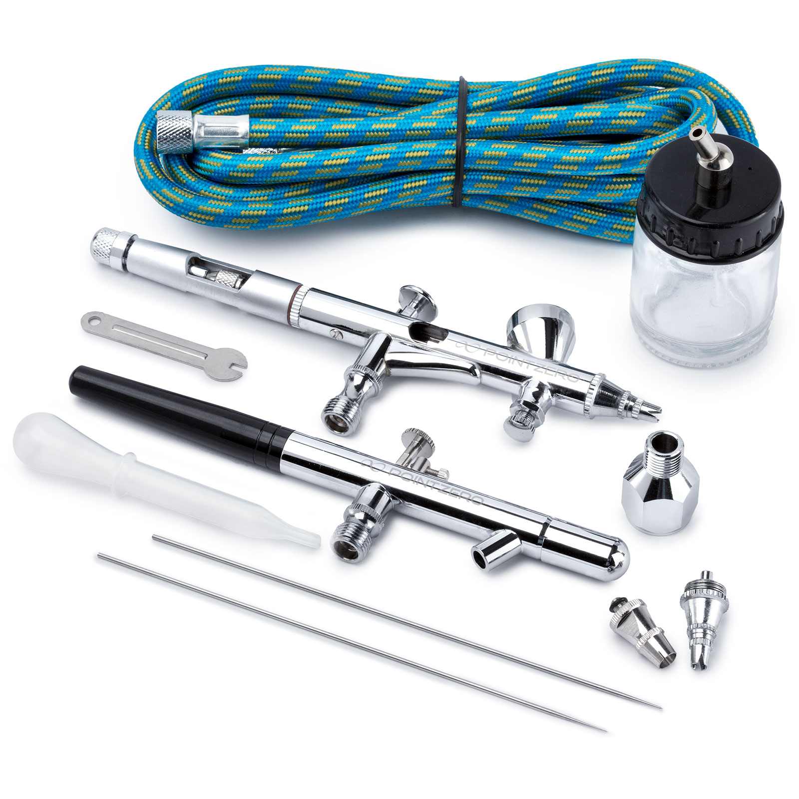 PointZero PZ22XS Premium Dualaction Two Airbrush Set Point Zero