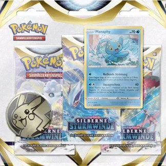 Pokemon Schwert & Schild Silberne Sturmwinde 3-Pack Blister Manaphy Deutsch 2022