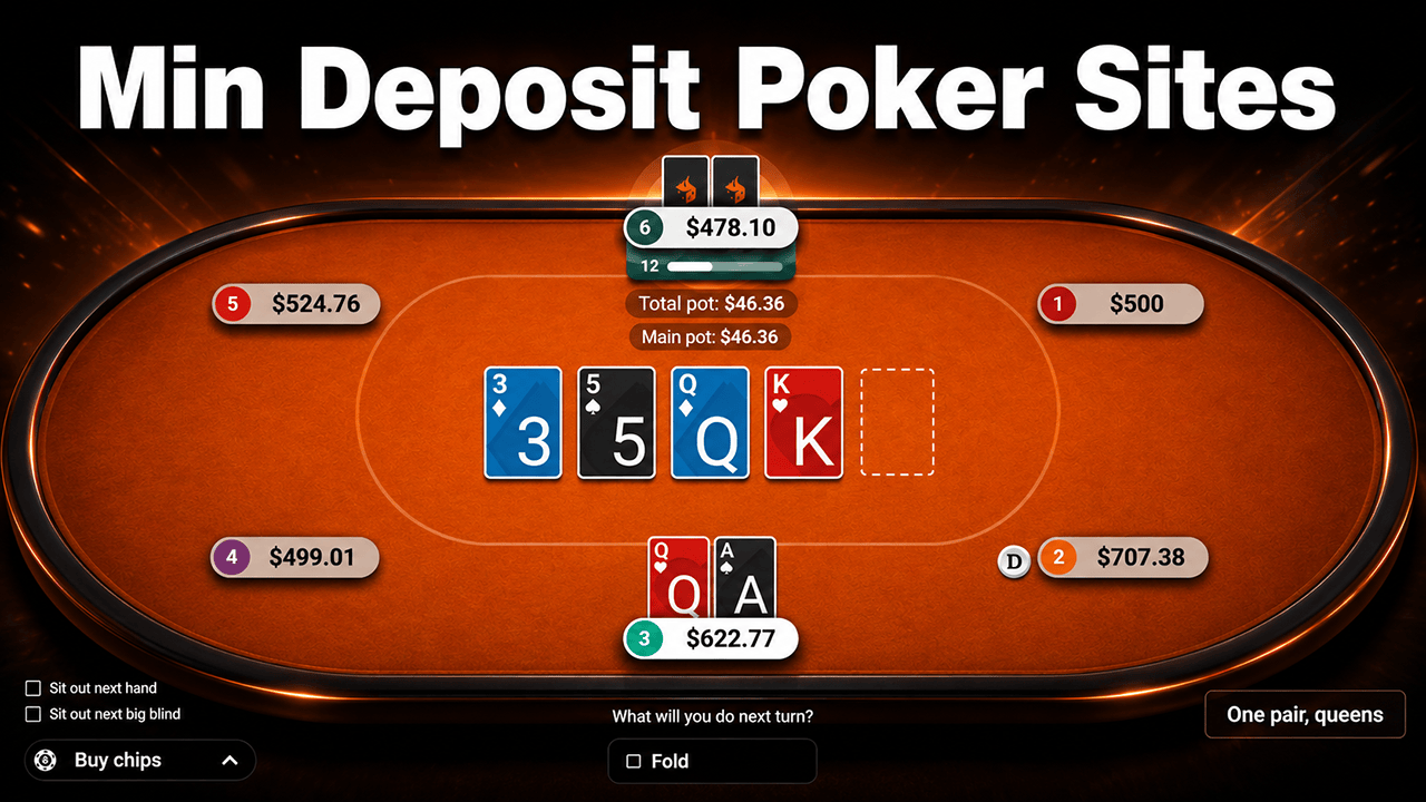 Best Minimum Deposit Poker Sites $5–$10