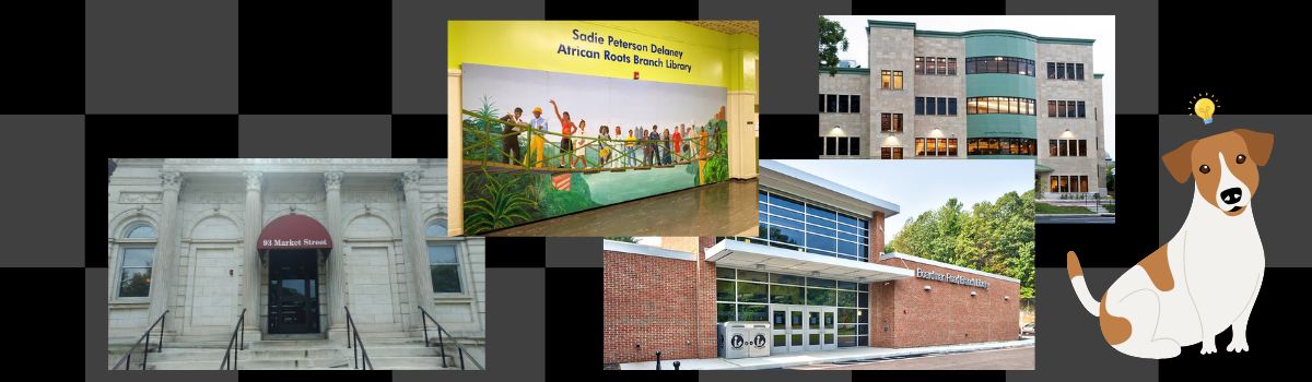 Images of the entrances to each of the Poughkeepsie Public Library District locations.