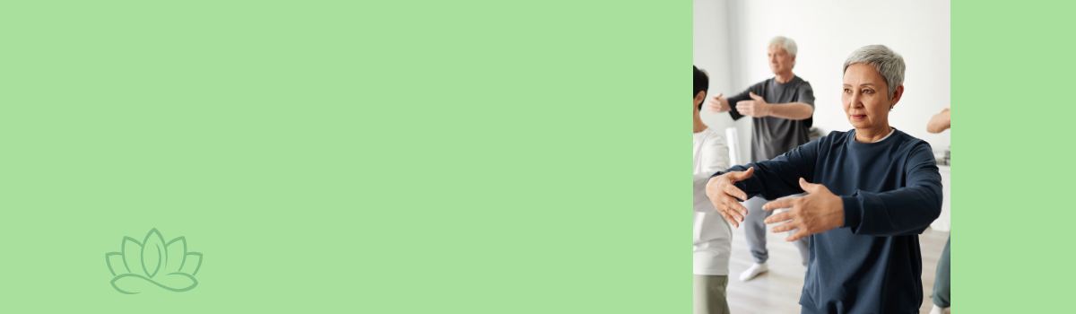 a group of people practicing tai chi.