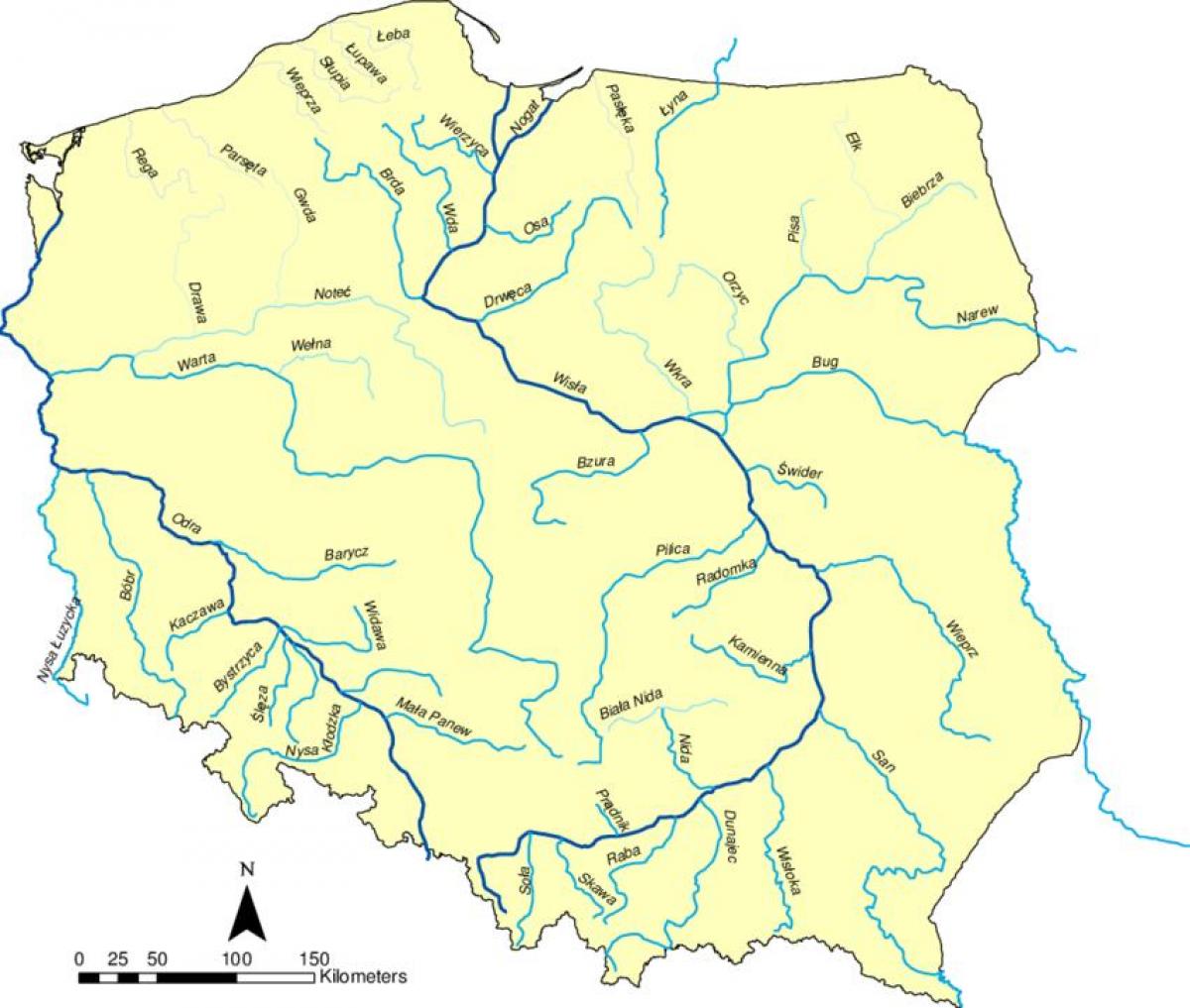 Poland Rivers Map Poland Rivers Map 