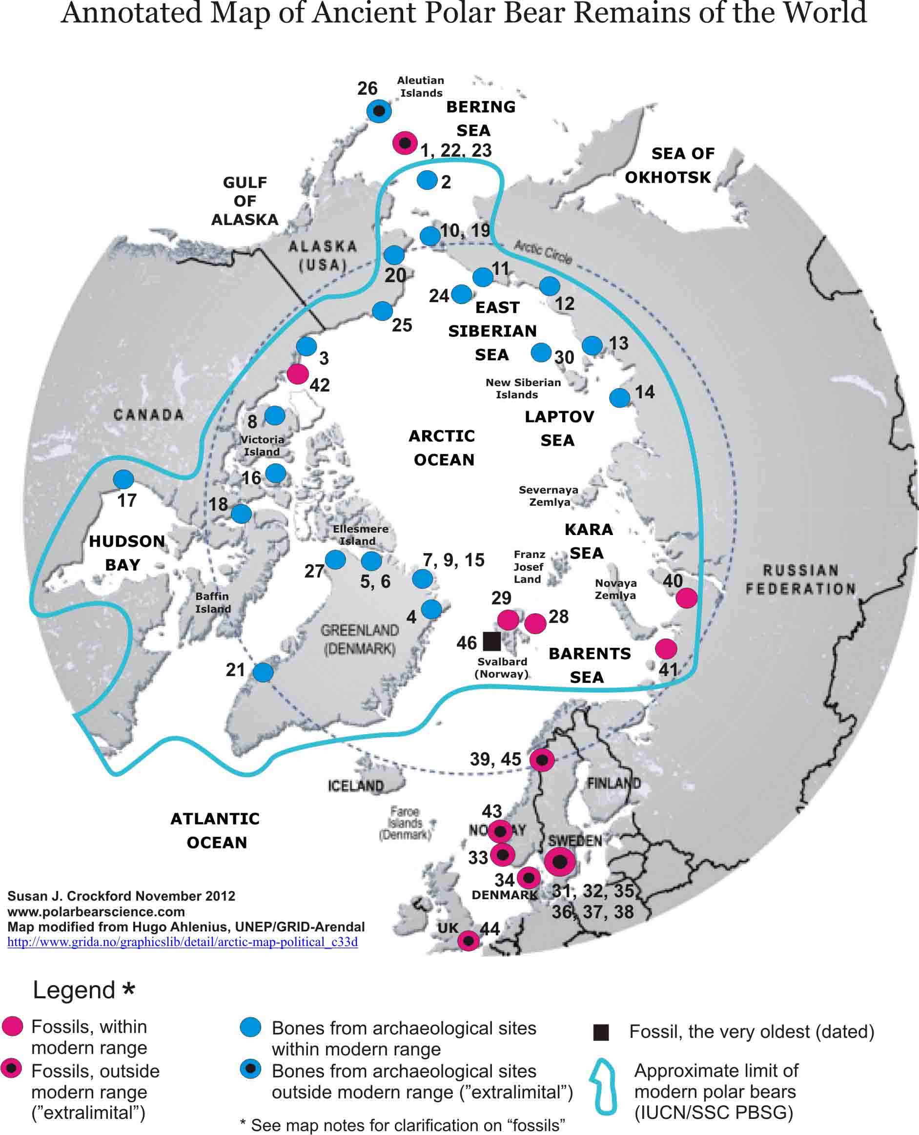 Ancient Polar Bear Remains of the - Pb Fossils Map Online Version Nov 261 
