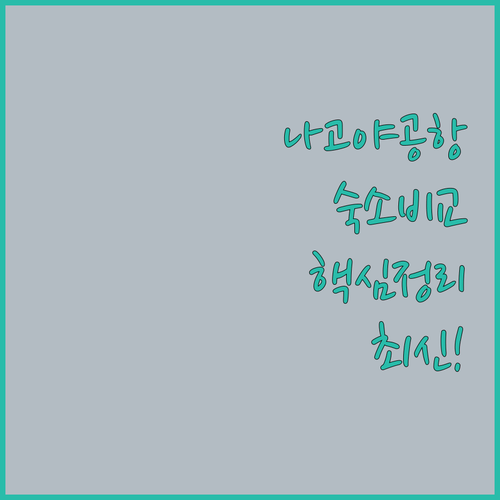 카메노이 호텔부터 포 포인츠 바이 쉐라톤까지 나고야 공항 숙소 핵심 비교 분석