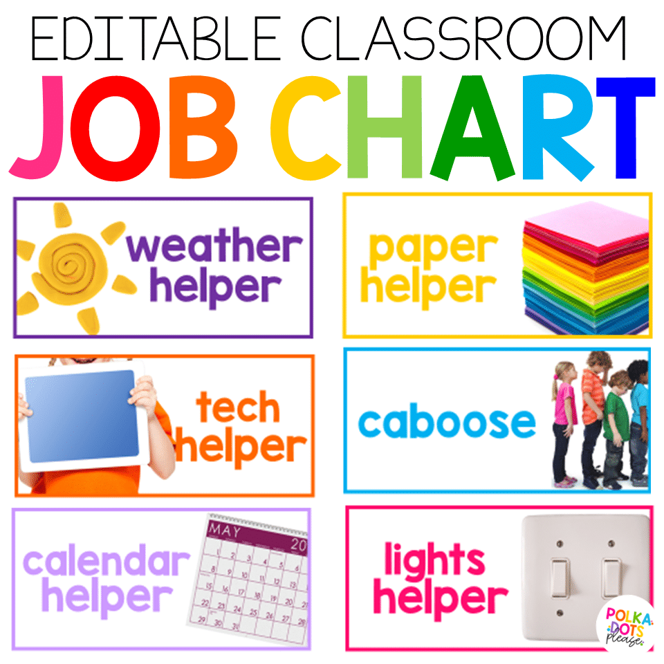 classroom jobs and visual schedules