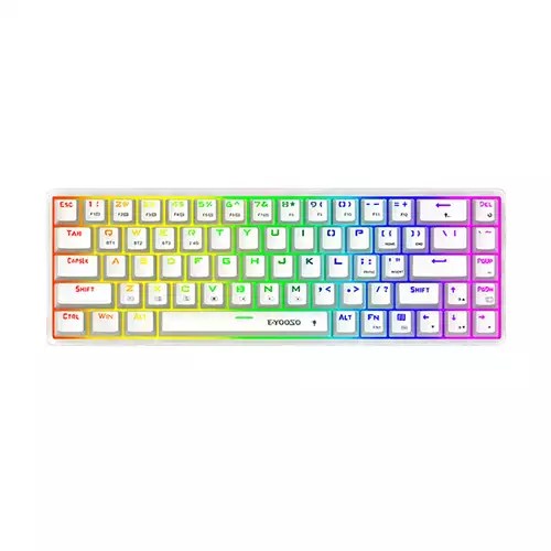 E-Yooso Z-686 RGB 68 Keys Hot Swappable Mechanical Keyboard Blue switch - Black/Grey