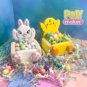 Cajita Pascua Conejito y Pollito