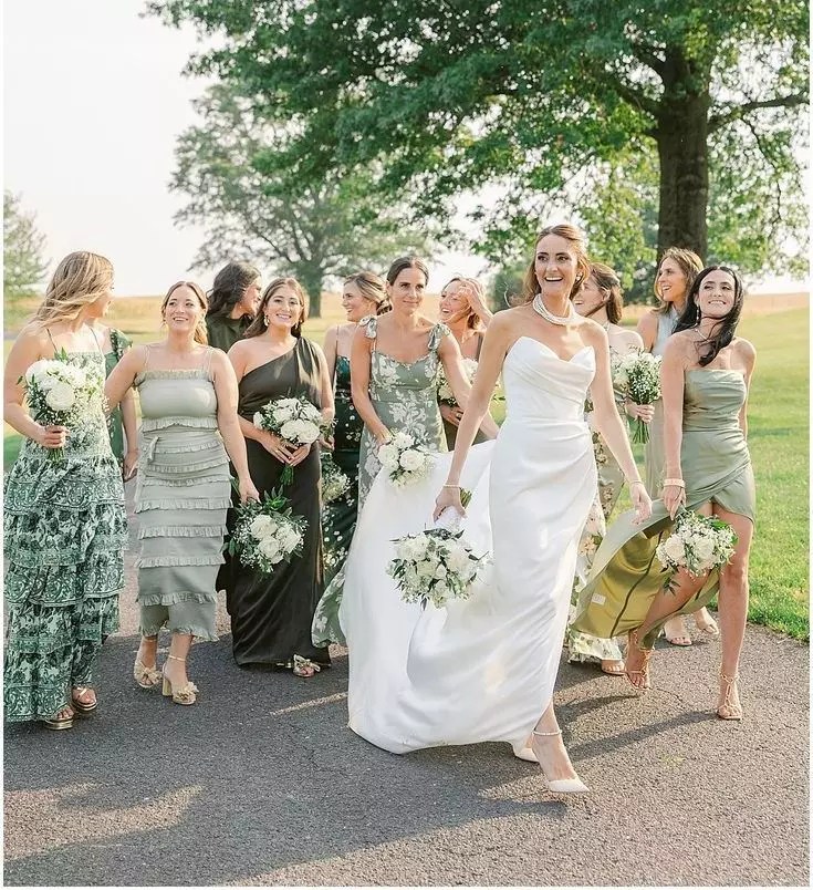 25 stunning green bridesmaid dresses for garden weddings