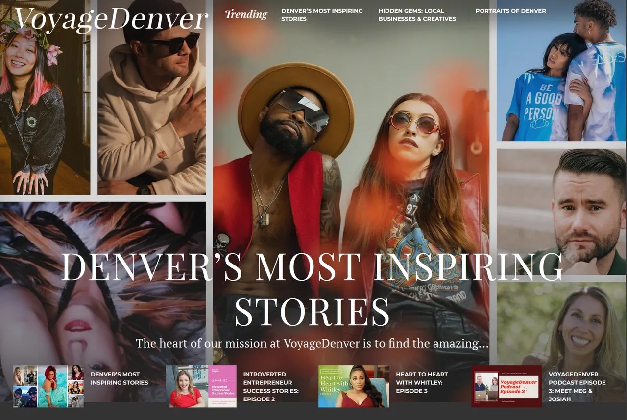 A collage of photos with the words denver 's most inspiring stories.