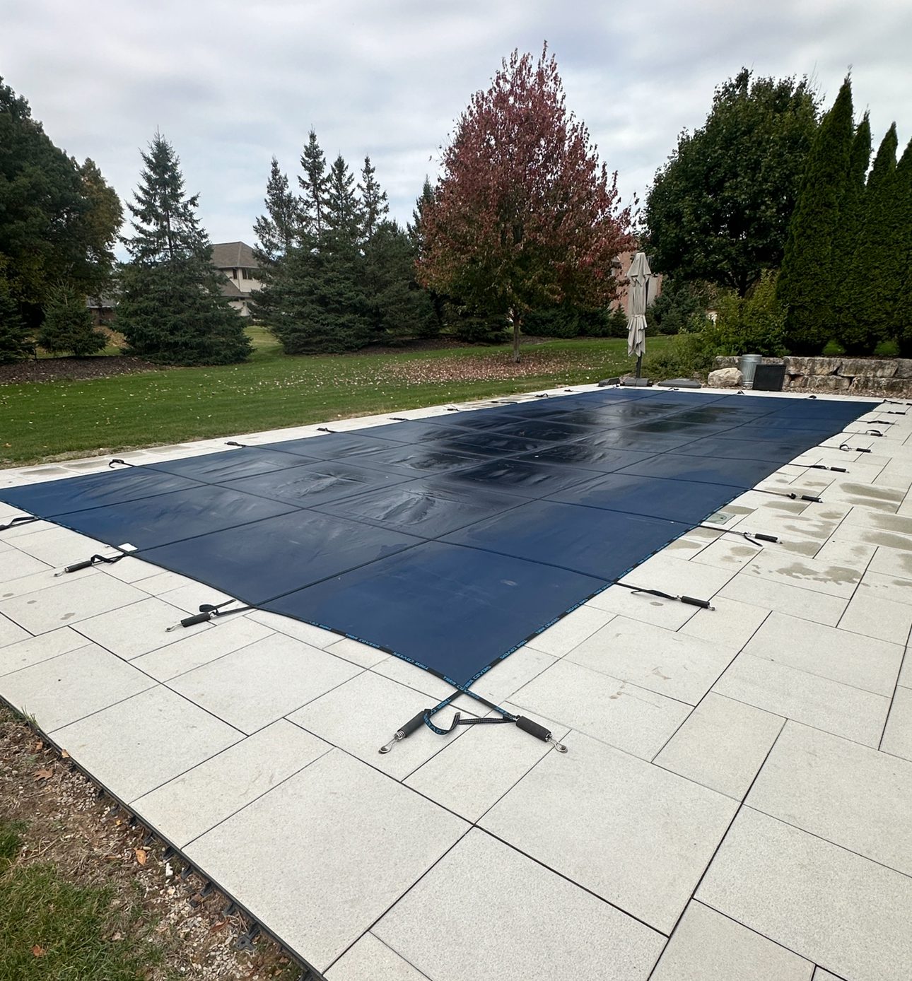 Covered pool prepared for winter in Northeast Wisconsin