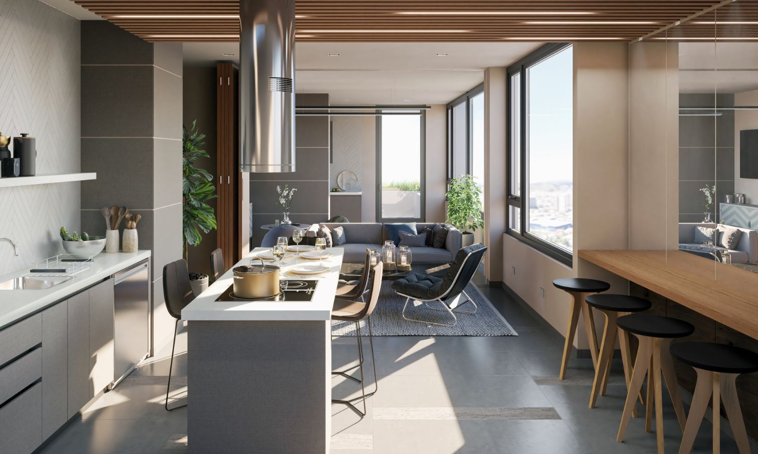Sala común- Proyecto edificio Rozas 677, Concepción.