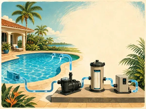 How pump filter saltsystem work
