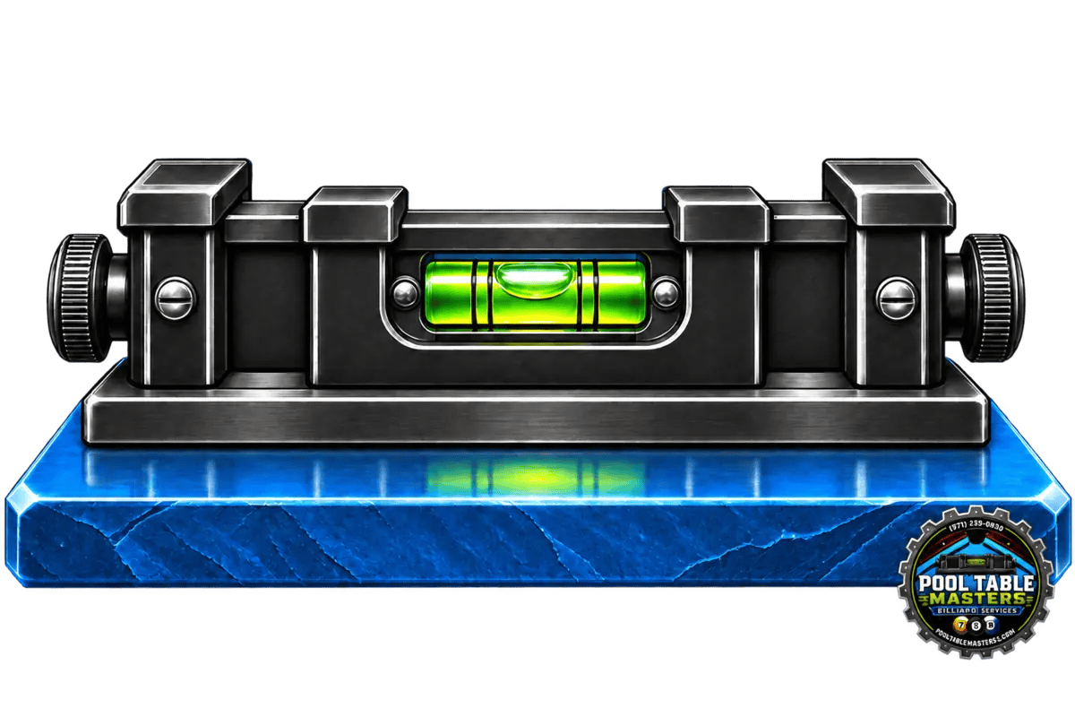 Machinist level used for precision pool table leveling