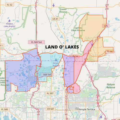 Land O Lakes FL Pool Service Pool Troopers LandOLakes Map 