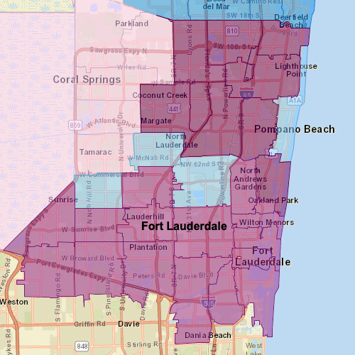 Ft Lauderdale Area Map Ft Lauderdale Map 