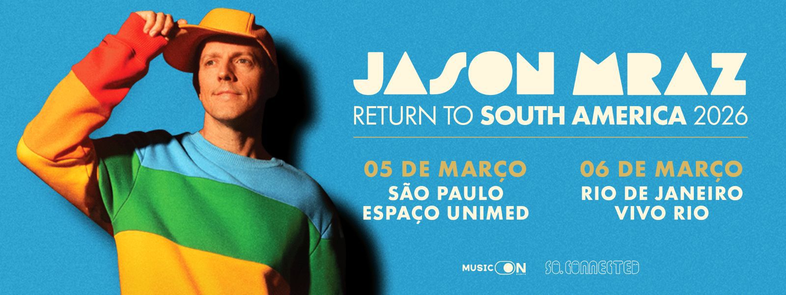 Jason Mraz anuncia turnê no Brasil em 2026 - Pop Core Lab