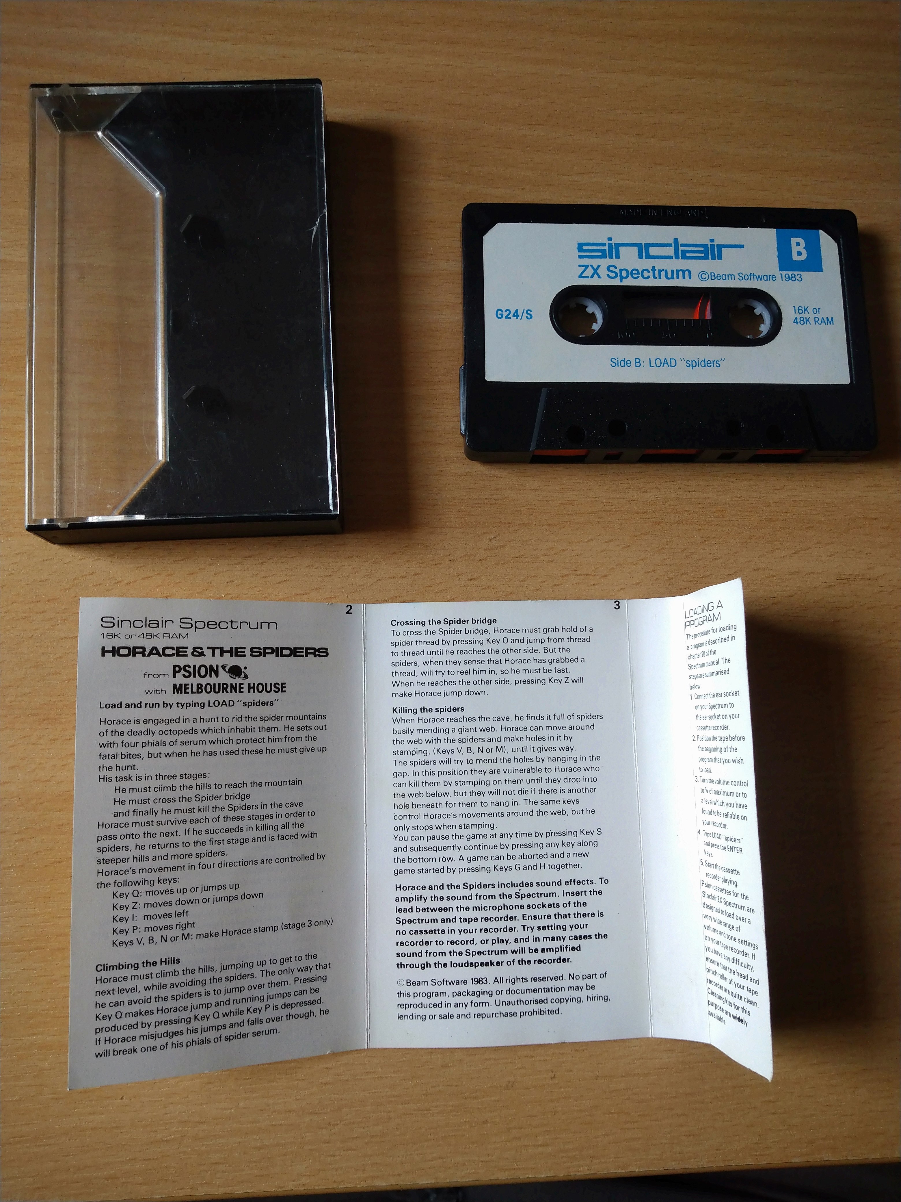 Horace and the Spiders for Sinclair ZX Spectrum 16/48k Catalogue