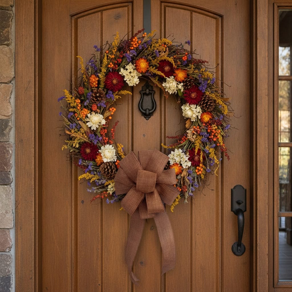 Handcrafted-Burlap-Ribbon-Bow | Rusty Red | 11-Loop.