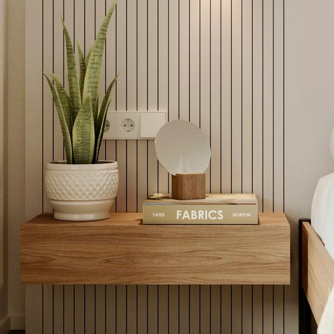 Pops Buy From Makers Oak Bedside Shelf With Drawer