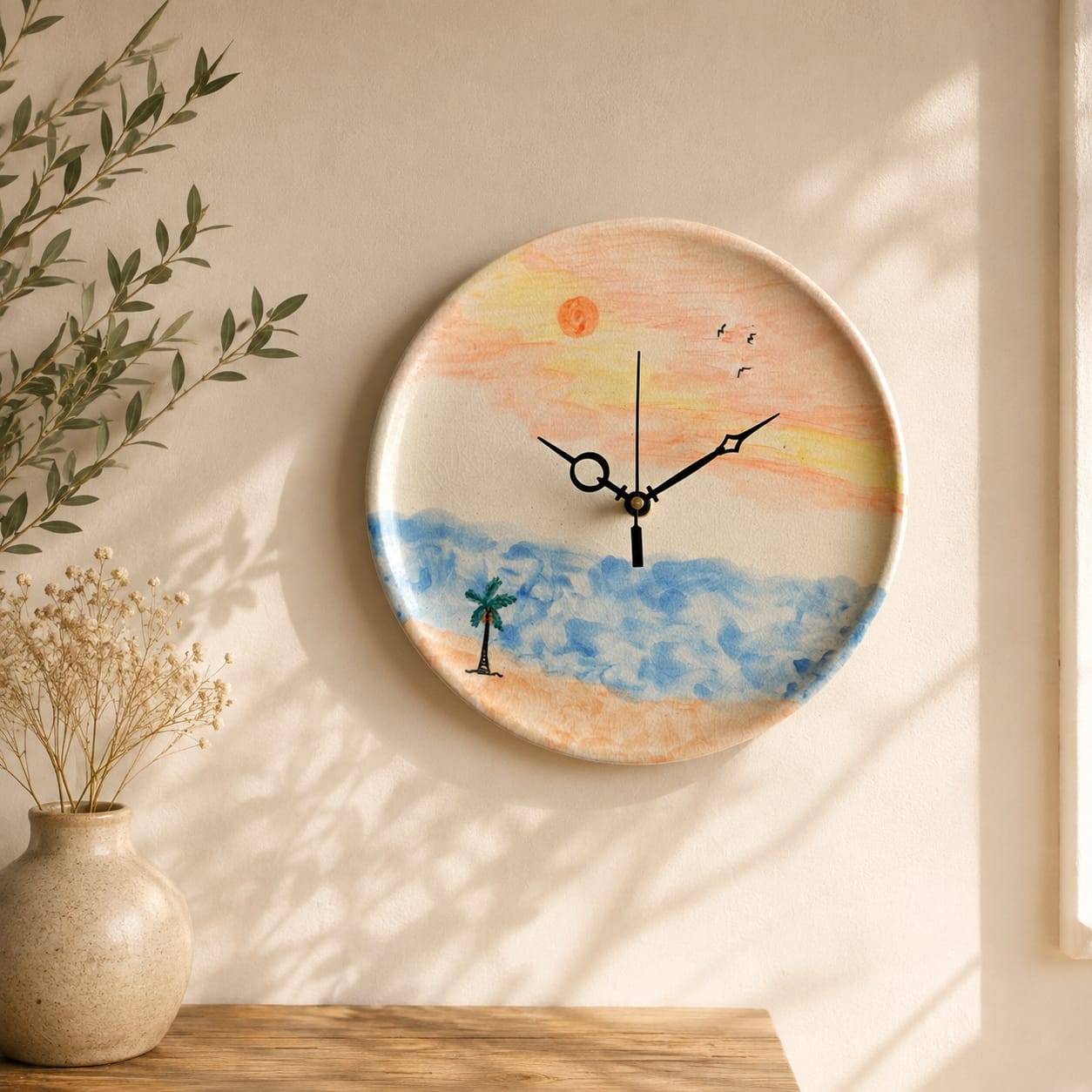 Sunset Shores Ceramic Wall Clock
