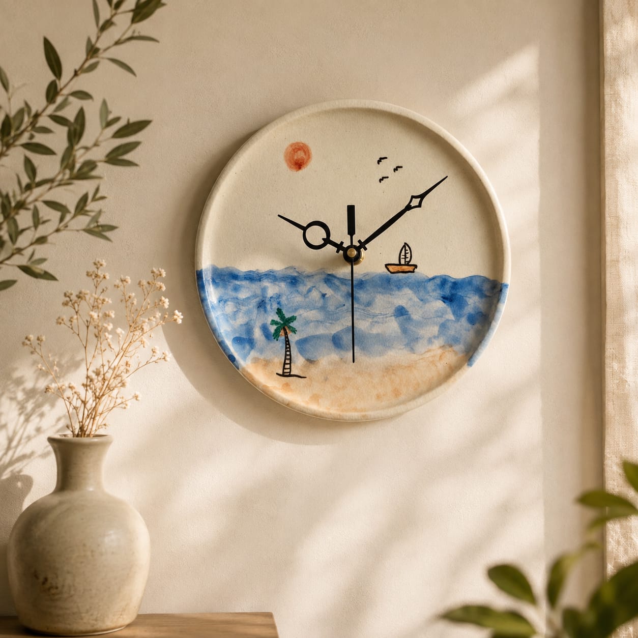 Little Seaside Ceramic Wall Clock