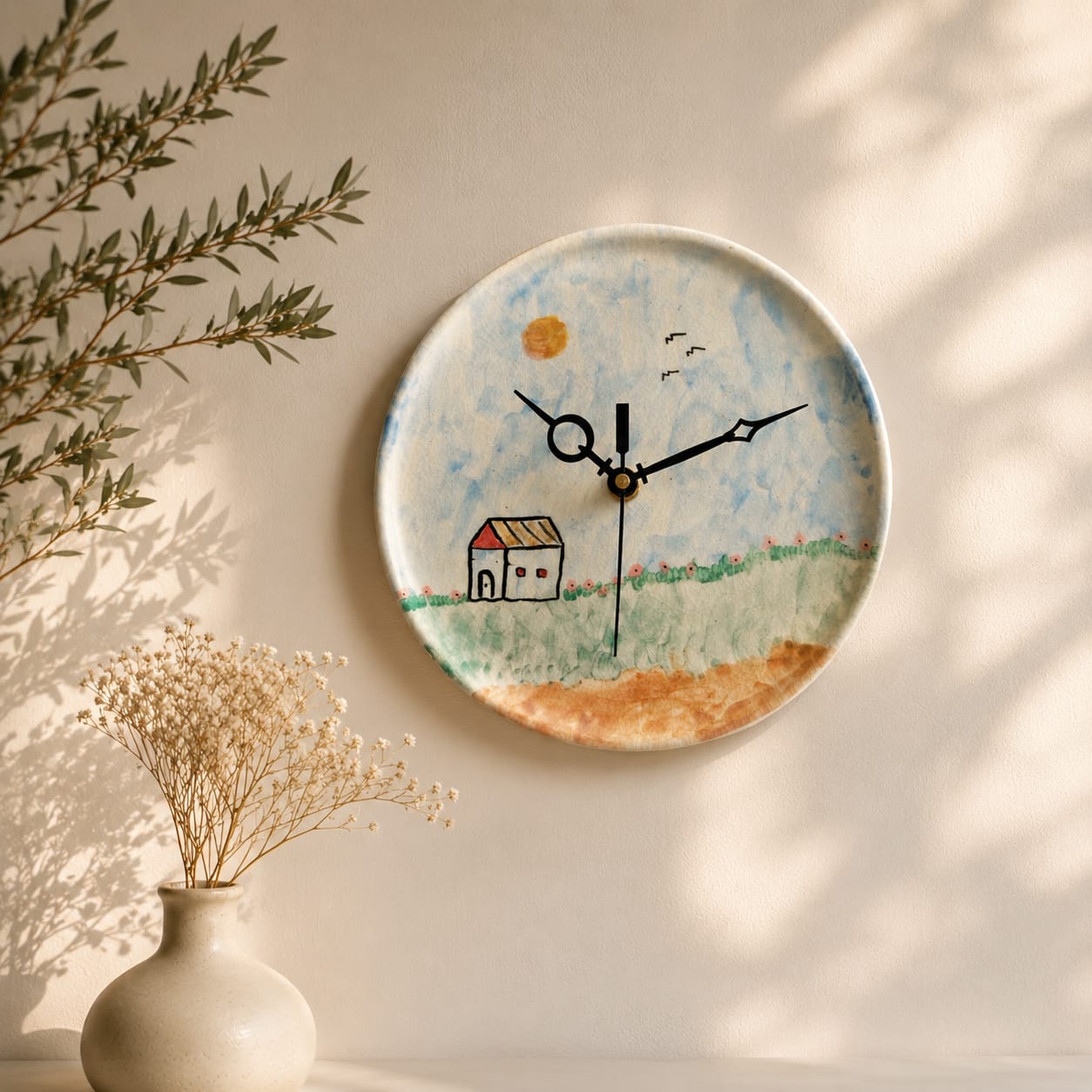 Little Meadow Ceramic Wall Clock