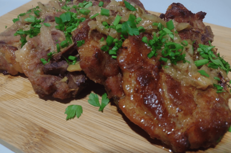 BISTECA DE PORCO ASSADA NO FORNO - TEMPEROS ESPECIAIS