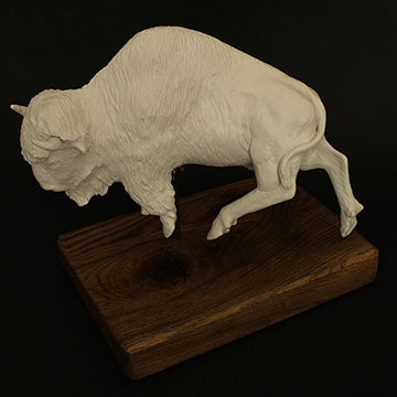CeramicBuffaloStatueReUse close up - Portage College