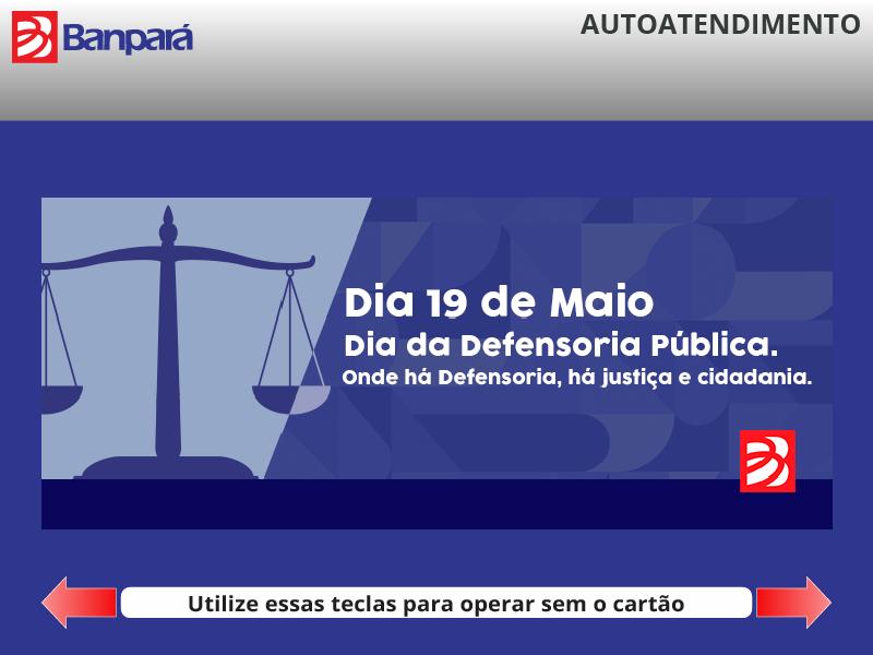 Read more about the article A pedido da ADPEP, Banpará homenageia Defensoria Pública com mensagem nos terminais e extratos bancários