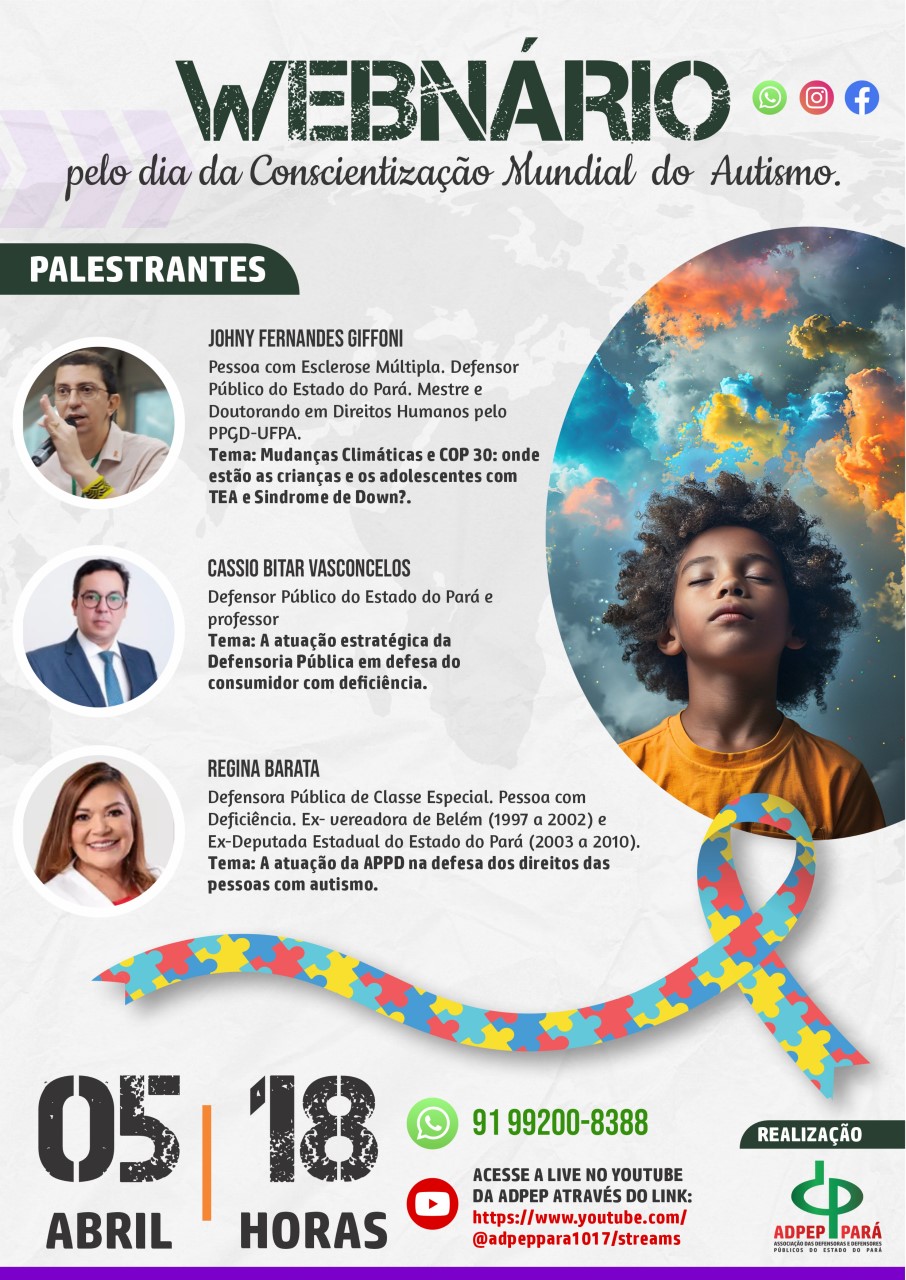 Read more about the article ADPEP promove webinário pelo Dia Mundial de Conscientização do Autismo; participe