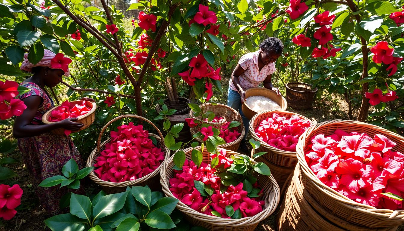 Hibiscus processing