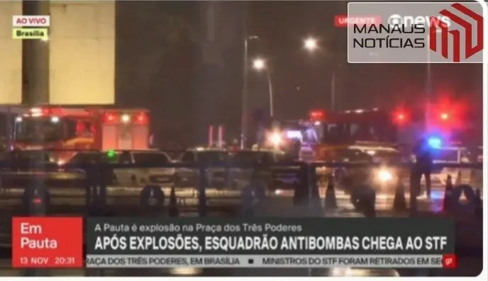 TERRORISMO – Explosões foram registradas, na noite desta quarta-feira (13), na Praça dos Três Poderes, em Brasília