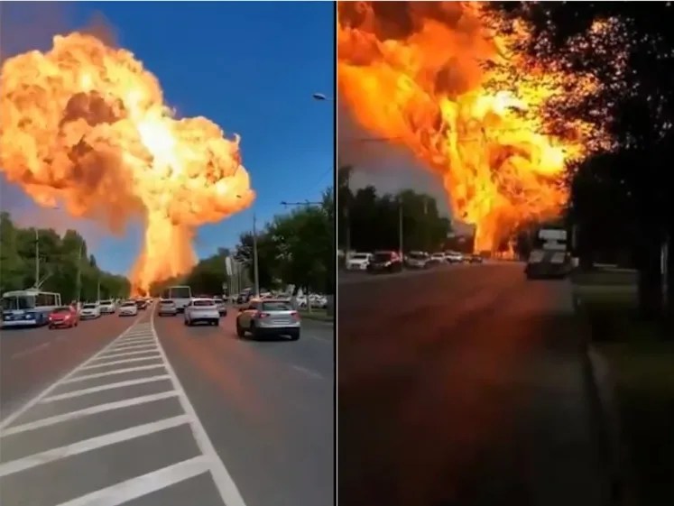 Rússia: Vídeos mostram enorme explosão em posto de gasolina; assista