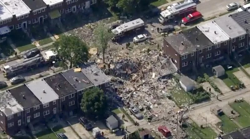 Explosão de gás deixa morto e feridos em Baltimore, nos EUA